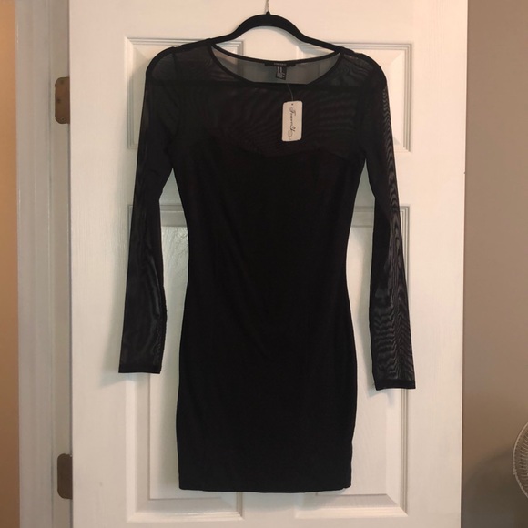 Forever 21 NWT Short Black Body-con Dress Size M - Picture 3 of 8